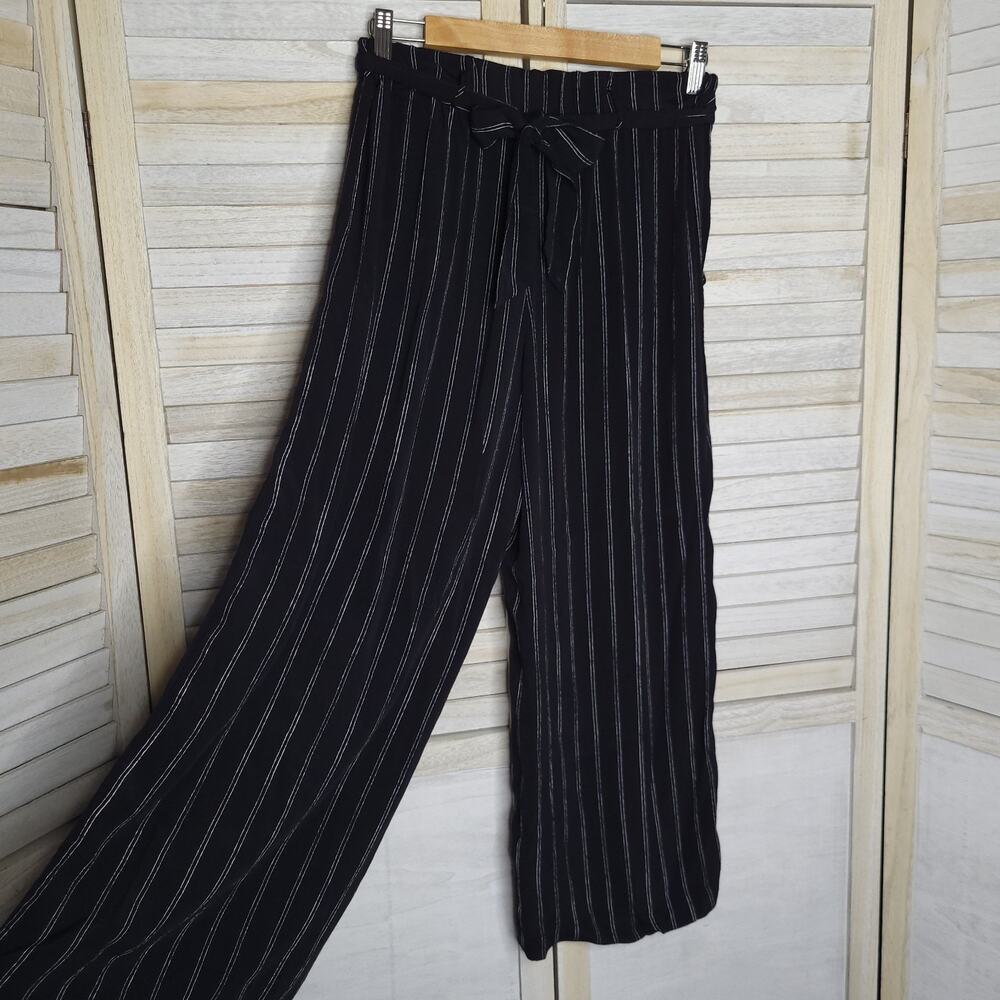 Wilfred High Rise Black Striped Straight Leg Belted Dress Pants Small 2 / 26